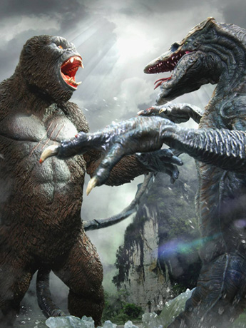 Kong: Skull Island Kong Vs. Skullcrawler (Deluxe Ver.) Soft Vinyl Figure Set Gallery Image 2