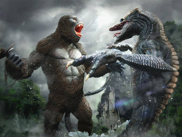 Kong: Skull Island Kong Vs. Skullcrawler (Deluxe Ver.) Soft Vinyl Figure Set Gallery Image 1