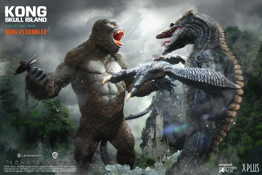 Kong: Skull Island Kong Vs. Skullcrawler (Deluxe Ver.) Soft Vinyl Figure Set Gallery Image 5