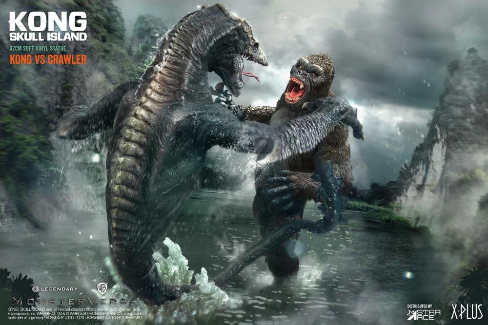 Kong: Skull Island Kong Vs. Skullcrawler (Deluxe Ver.) Soft Vinyl Figure Set Gallery Image 4