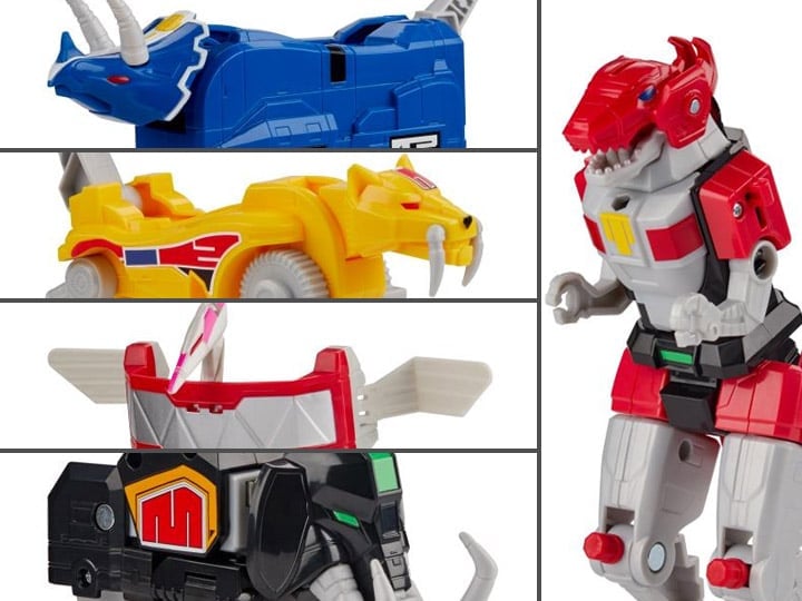Mighty Morphin Power Rangers Dino Zords Set of 5 Figures Gallery Image 1
