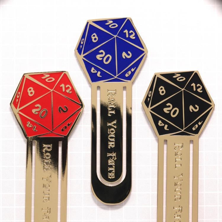 D20 Dice Metal Bookmark (Blue) Gallery Image 4