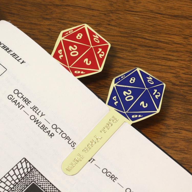 D20 Dice Metal Bookmark (Blue) Gallery Image 3