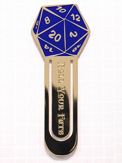 D20 Dice Metal Bookmark (Blue) Gallery Image 2