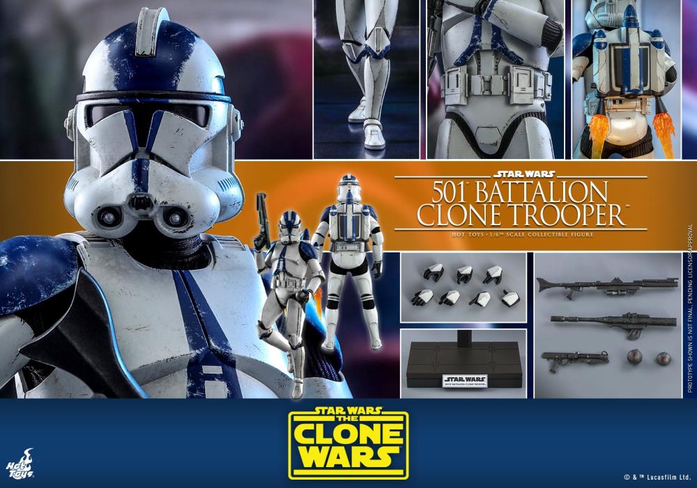 Star Wars: The Clone Wars TMS022 501st Battalion Clone Trooper 1/6th Scale Figure Gallery Image 12
