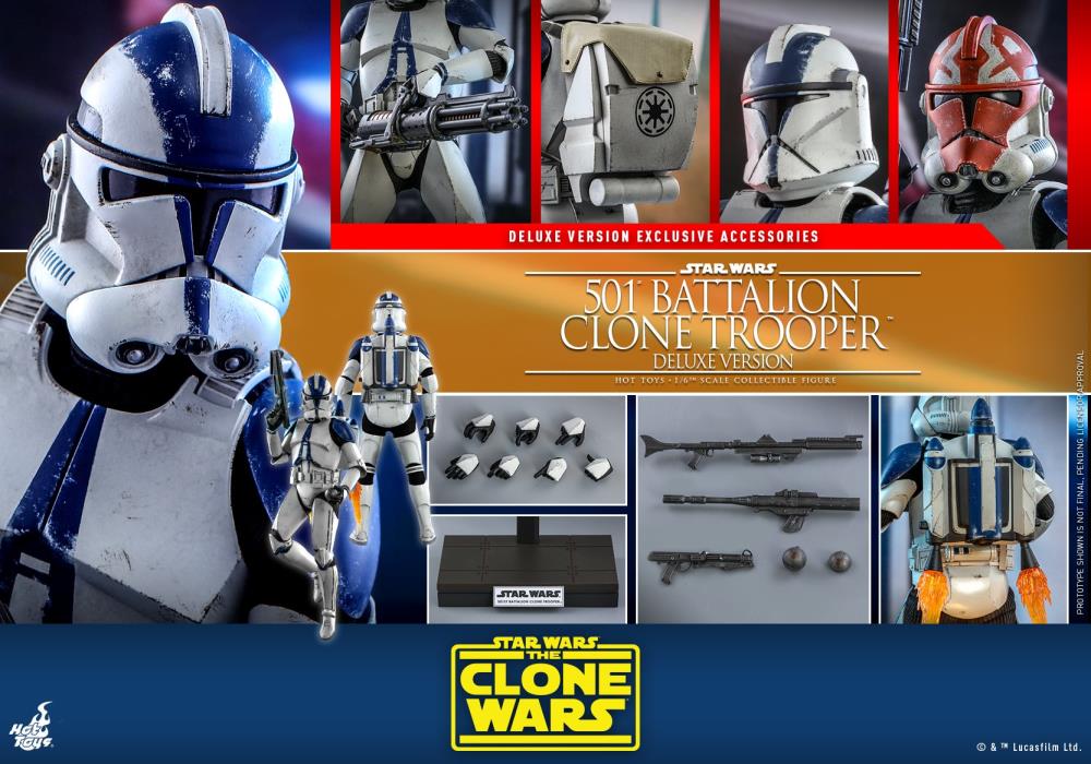 Star Wars: The Clone Wars TMS023 501st Battalion Clone Trooper (Deluxe) 1/6th Scale Figure Gallery Image 19