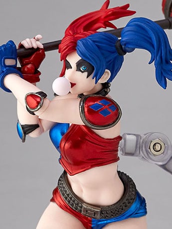 DC Comics Amazing Yamaguchi Revoltech No.015EX-2 Harley Quinn (Red x Blue Twintail Ver.) Exclusive Action Figure Gallery Image 2