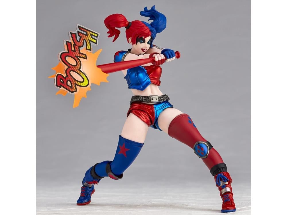 DC Comics Amazing Yamaguchi Revoltech No.015EX-2 Harley Quinn (Red x Blue Twintail Ver.) Exclusive Action Figure Gallery Image 5