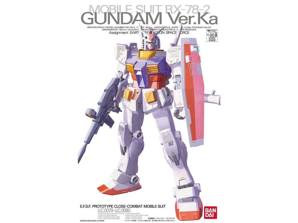 Mobile Suit Gundam MG RX-78-2 Gundam (Ver. Ka) 1/100 Scale Model Kit Gallery Image 6