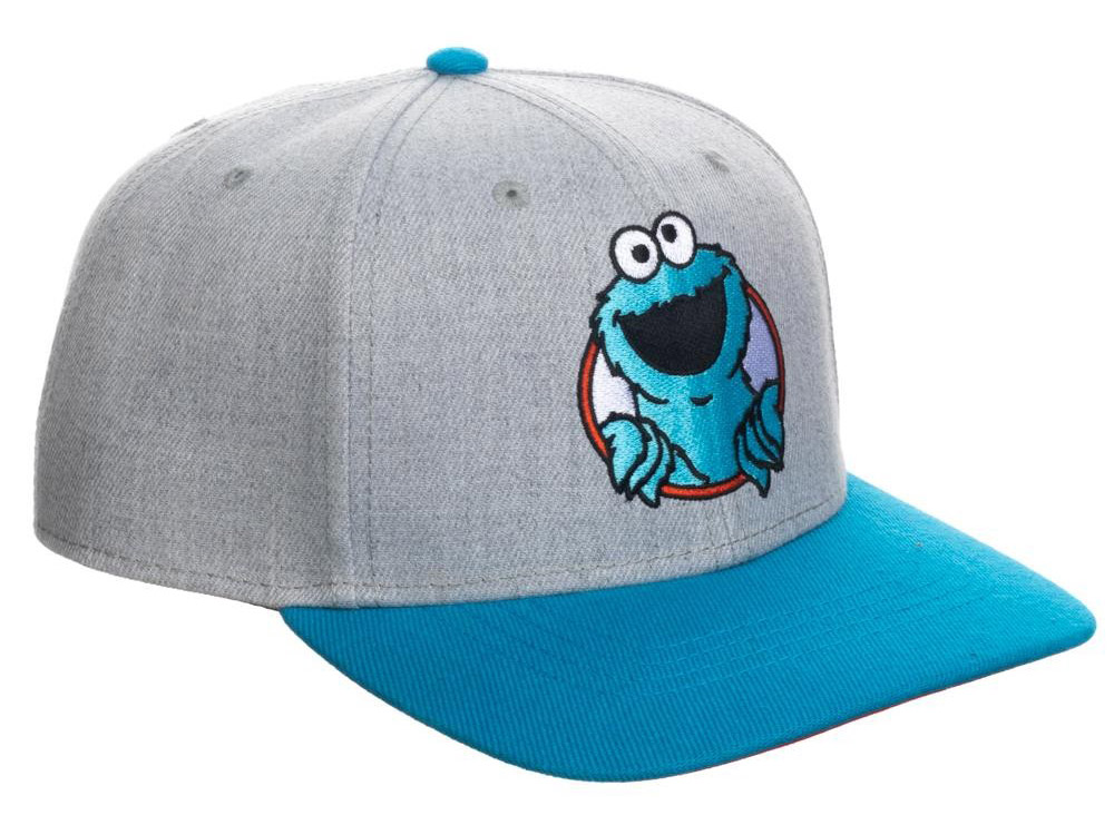 Sesame Street Cookie Monster Pre-Curved Snapback Hat Gallery Image 3