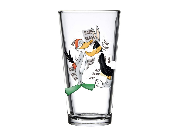 Looney Tunes Toon Tumblers Duck Season/Rabbit Season Pint Glass Gallery Image 1