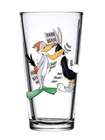 Looney Tunes Toon Tumblers Duck Season/Rabbit Season Pint Glass Gallery Image 2