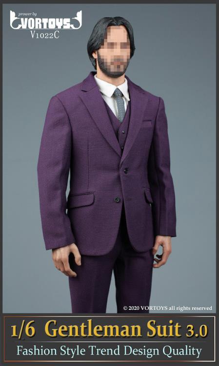Gentleman Suit (Purple) 1/6 Scale Accessory Set Gallery Image 7