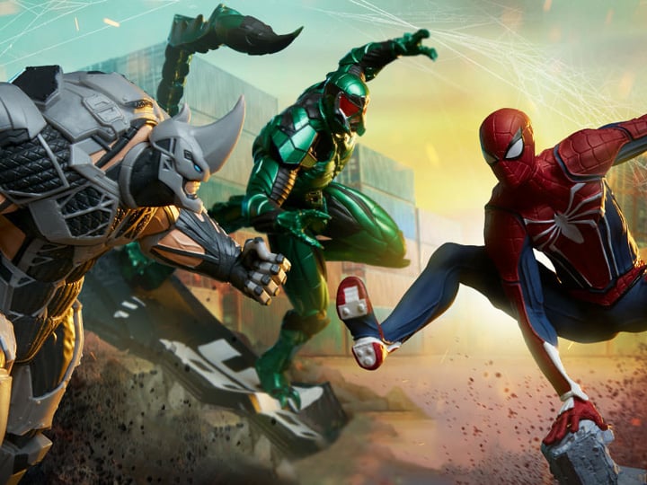 Spider-Man (2018 Video Game) Spider-Man / Rhino / Scorpion 1/12 Scale Limited Edition Diorama Statue Set Gallery Image 1