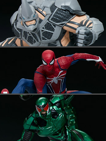 Spider-Man (2018 Video Game) Spider-Man / Rhino / Scorpion 1/12 Scale Limited Edition Diorama Statue Set Gallery Image 2
