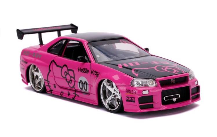 Hello Kitty 2002 Nissan Skyline GT-R (R34) 1/24 Scale Die-Cast Vehicle & Figure Gallery Image 4