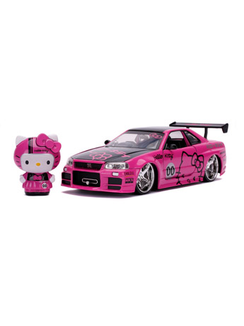 Hello Kitty 2002 Nissan Skyline GT-R (R34) 1/24 Scale Die-Cast Vehicle & Figure Gallery Image 2