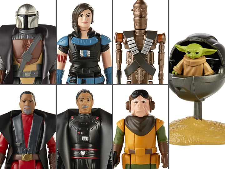 Star Wars Retro Collection The Mandalorian Wave 1 Set of 7 Figures Gallery Image 1