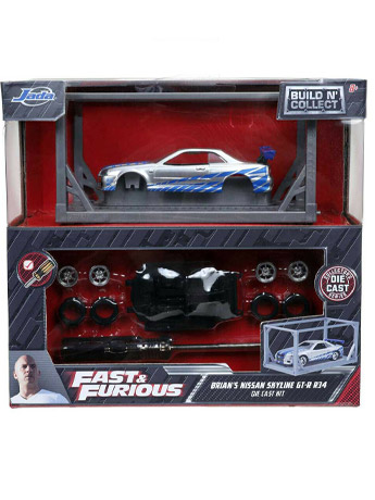 Fast & Furious Build N' Collect Brian's Nissan Skyline GT-R (R34) 1/55 Scale Die-Cast Kit Gallery Image 2