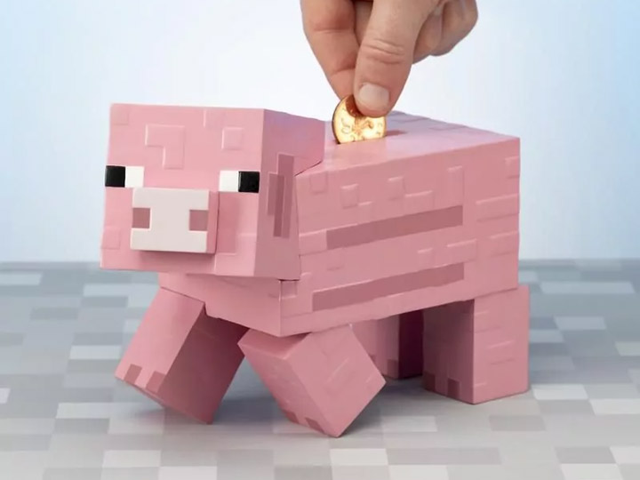 Minecraft Pig Money Bank Gallery Image 1