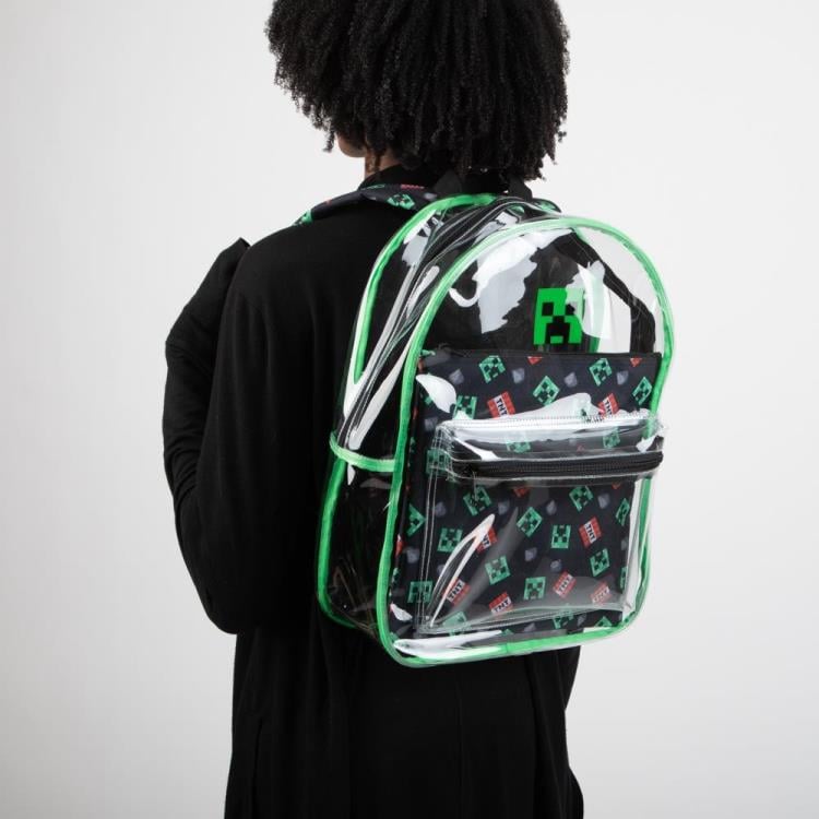 Minecraft Creeper Clear Backpack w/ Removeable Pouch Gallery Image 7