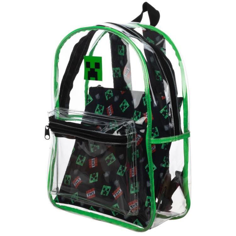 Minecraft Creeper Clear Backpack w/ Removeable Pouch Gallery Image 6