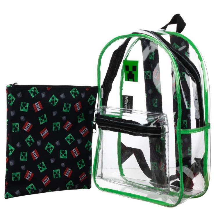 Minecraft Creeper Clear Backpack w/ Removeable Pouch Gallery Image 5