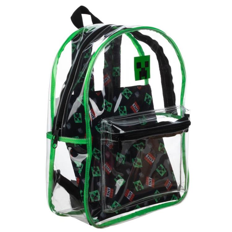 Minecraft Creeper Clear Backpack w/ Removeable Pouch Gallery Image 3