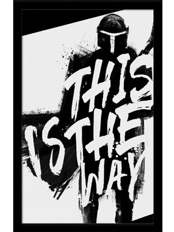 The Mandalorian This Is The Way Black and White Framed Art Print Gallery Image 2