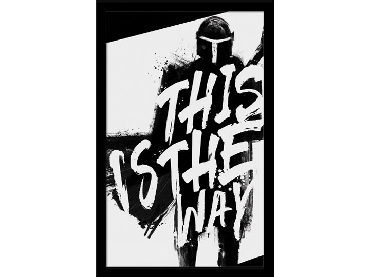 The Mandalorian This Is The Way Black and White Framed Art Print Gallery Image 1