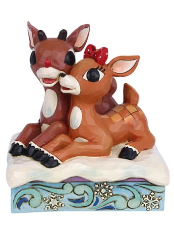 Rudolph the Red-Nosed Reindeer Rudolph & Clarice Laying Down Figurine (Jim Shore) Gallery Image 2