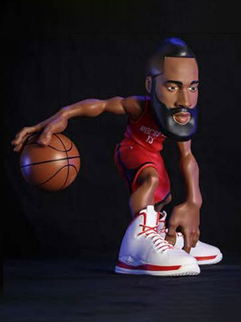 NBA SmAll-Stars: Houston Rockets James Harden (Red Jersey) Figure Gallery Image 2