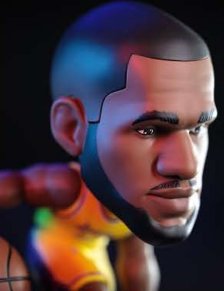 NBA SmAll-Stars Minis: Los Angeles Lakers LeBron James (Gold Jersey) Figure Gallery Image 4