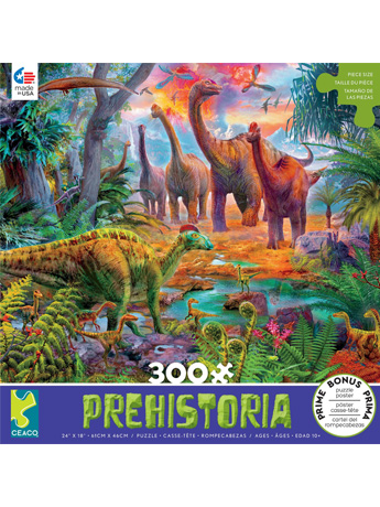 Dino Waterhole Prehistoria 300-Piece Puzzle Gallery Image 2