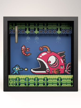 Mega Man 2 Lantern Fish Pixel Frame (9x9) Gallery Image 2