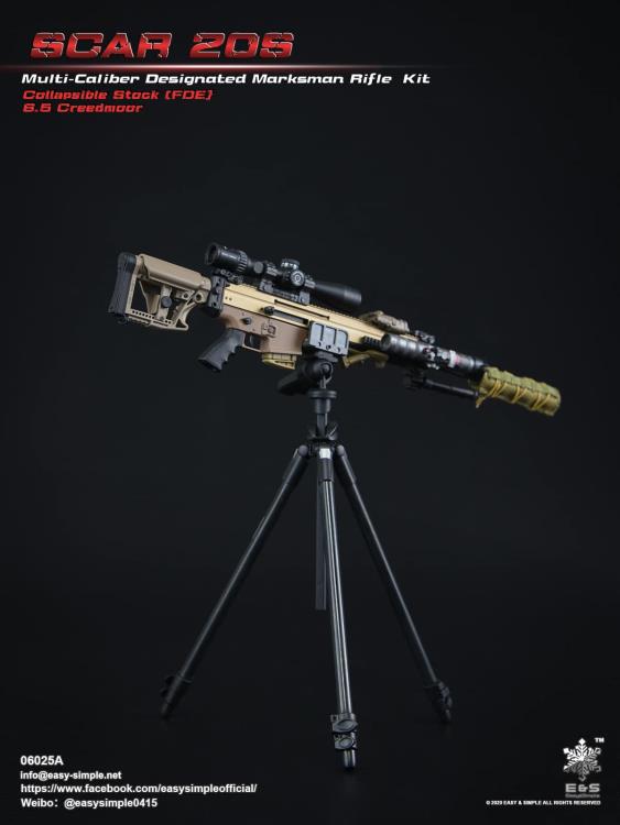 SCAR 20S Multi-Caliber Designated Marksman Collapsible Stock (FDE) Rifle 1/6 Scale Accessory Set A Gallery Image 5