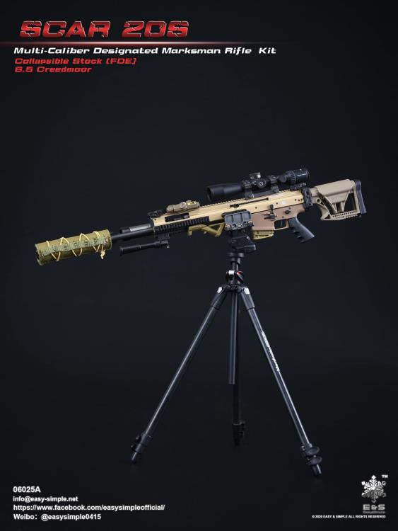 SCAR 20S Multi-Caliber Designated Marksman Collapsible Stock (FDE) Rifle 1/6 Scale Accessory Set A Gallery Image 4