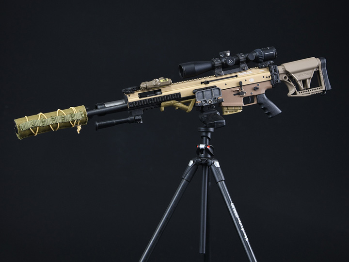 SCAR 20S Multi-Caliber Designated Marksman Collapsible Stock (FDE) Rifle 1/6 Scale Accessory Set A Gallery Image 1