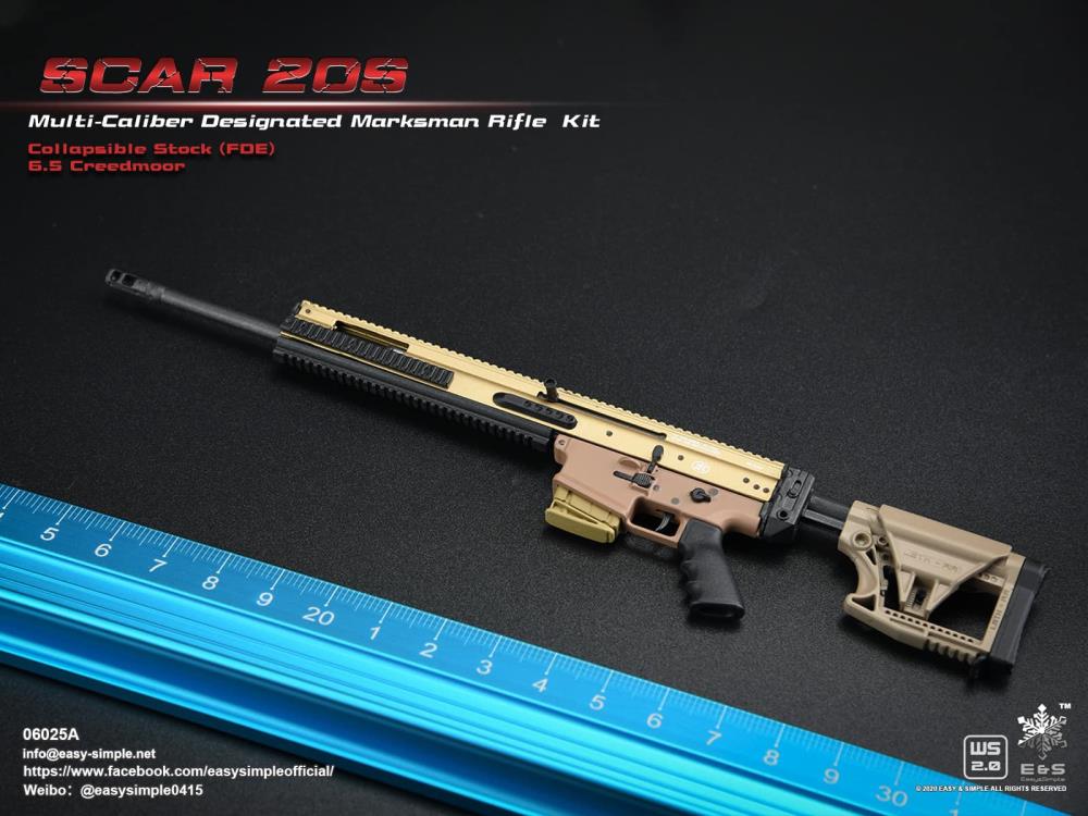 SCAR 20S Multi-Caliber Designated Marksman Collapsible Stock (FDE) Rifle 1/6 Scale Accessory Set A Gallery Image 8