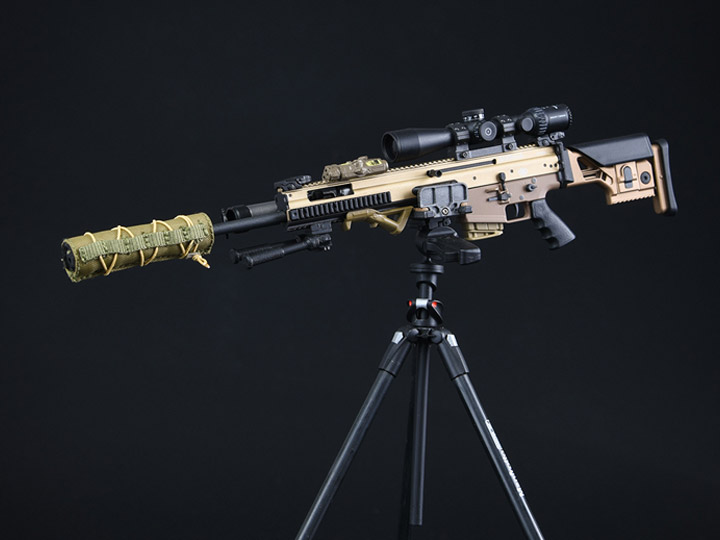 SCAR 20S Multi-Caliber Designated Marksman Fixed Stock (FDE) Creedmoor Rifle 1/6 Scale Accessory Set C Gallery Image 1
