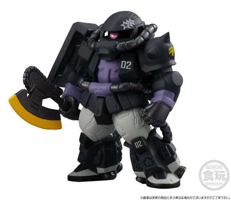 Gundam FW Gundam Converge #9 Black Tri-Stars Zaku II High Mobility Type & Dom Set of 6 Figures Gallery Image 4