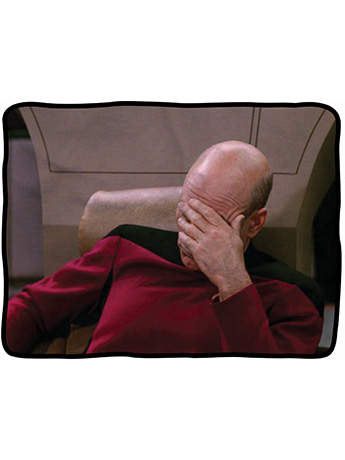 Star Trek Captain Picard Facepalm Fleece Throw Gallery Image 2
