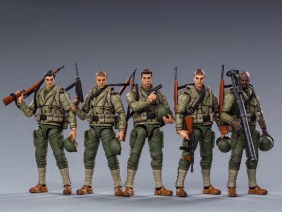 WWII US Army 1/18 Scale Figures Five-Pack Gallery Image 4