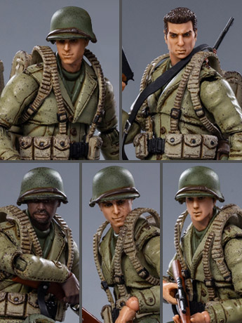WWII US Army 1/18 Scale Figures Five-Pack Gallery Image 2