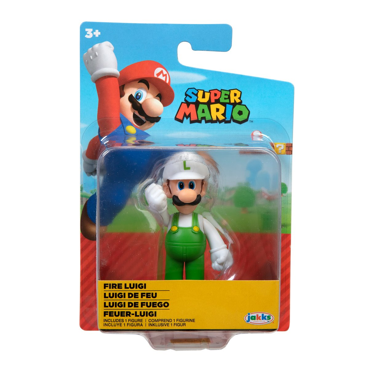 World of Nintendo Fire Luigi 2.5-Inch Scale Limited Articulation Figure Gallery Image 4