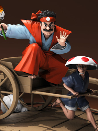 Ukiyo-E Rickshaw Kart: Mushroom Shogun Limited Edition Statue Gallery Image 2