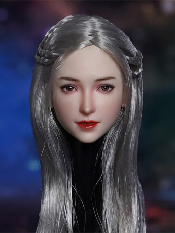 Asian 1/6 Scale Female Head Sculpt (Silver Hair) Gallery Image 2
