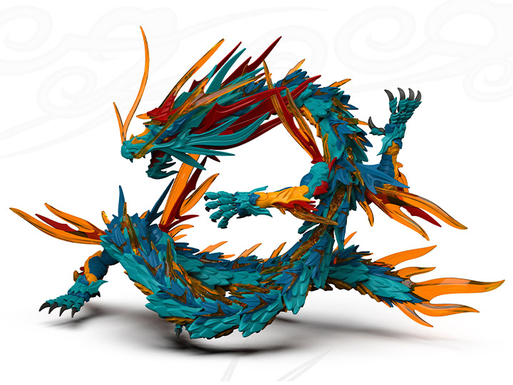Classic Of Mountains And Seas Blue Dragon Plastic Model Kit Gallery Image 1