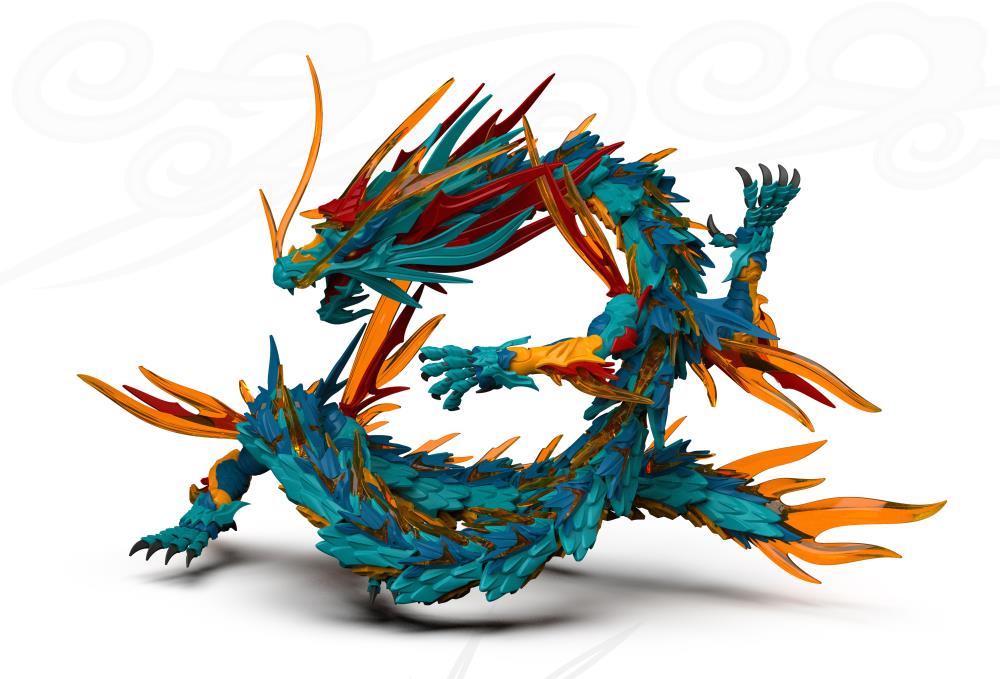 Classic Of Mountains And Seas Blue Dragon Plastic Model Kit Gallery Image 3