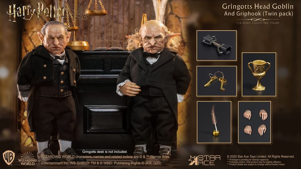 Harry Potter and the Sorcerer's Stone Gringotts Head Goblin & Griphook 1/6 Scale Figure Set Gallery Image 8
